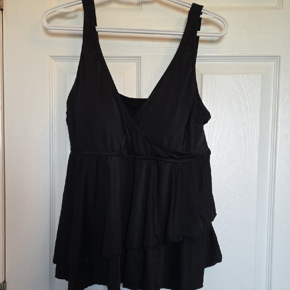 Always For Me Black Sleeveless Asymmetrical Camisole